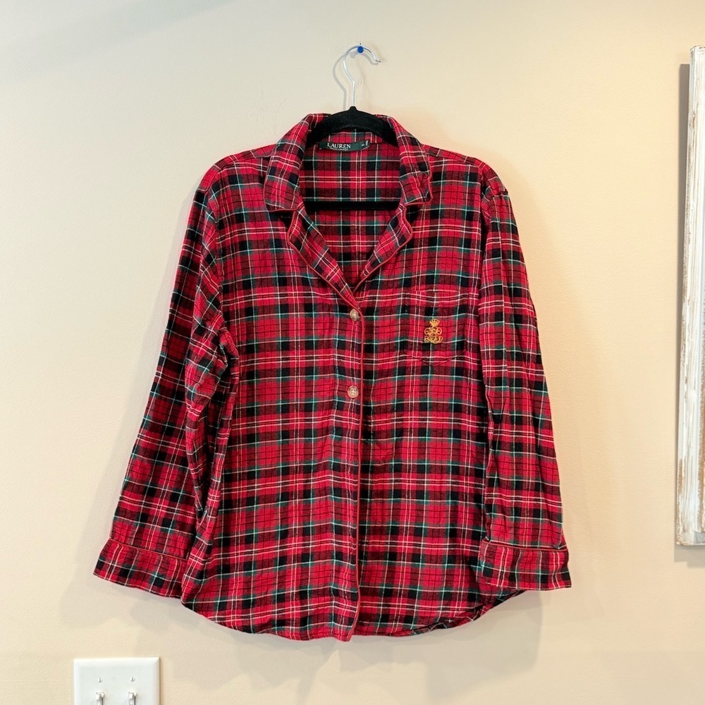 🔥Lauren Ralph Lauren Red and Green Plaid Button-Up Shirt🔥 - Picture 3 of 7